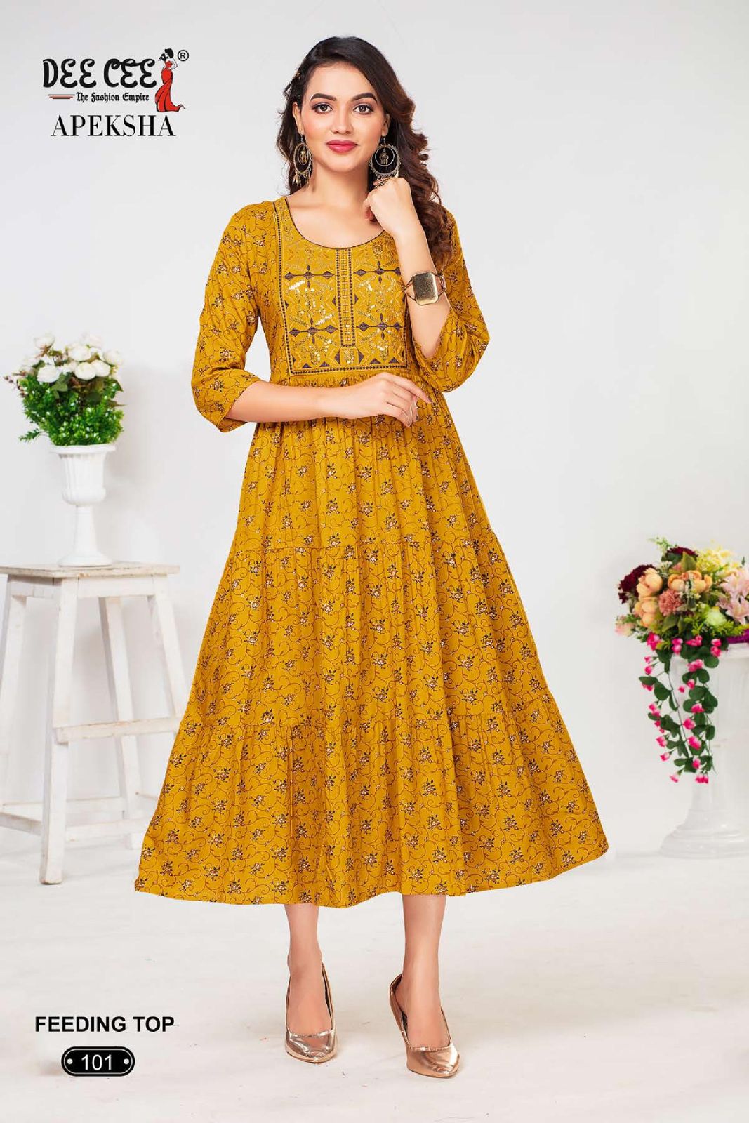 Apeksha By Dee Cee Rayon Floral Printed Anarkali Kurtis Wholesale Shop In Surat

